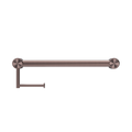 MECCA CARE 32MM GRAB RAIL WITH TOILET ROLL HOLDER 450MM BRUSHED BRONZE