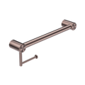MECCA CARE 32MM GRAB RAIL WITH TOILET ROLL HOLDER 450MM BRUSHED BRONZE