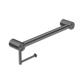 MECCA CARE 32MM GRAB RAIL WITH TOILET ROLL HOLDER 450MM GUN METAL