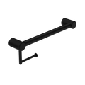 MECCA CARE 32MM GRAB RAIL WITH TOILET ROLL HOLDER 450MM MATTE BLACK