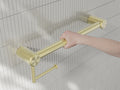 MECCA CARE 32MM GRAB RAIL WITH TOILET ROLL HOLDER 450MM BRUSHED GOLD