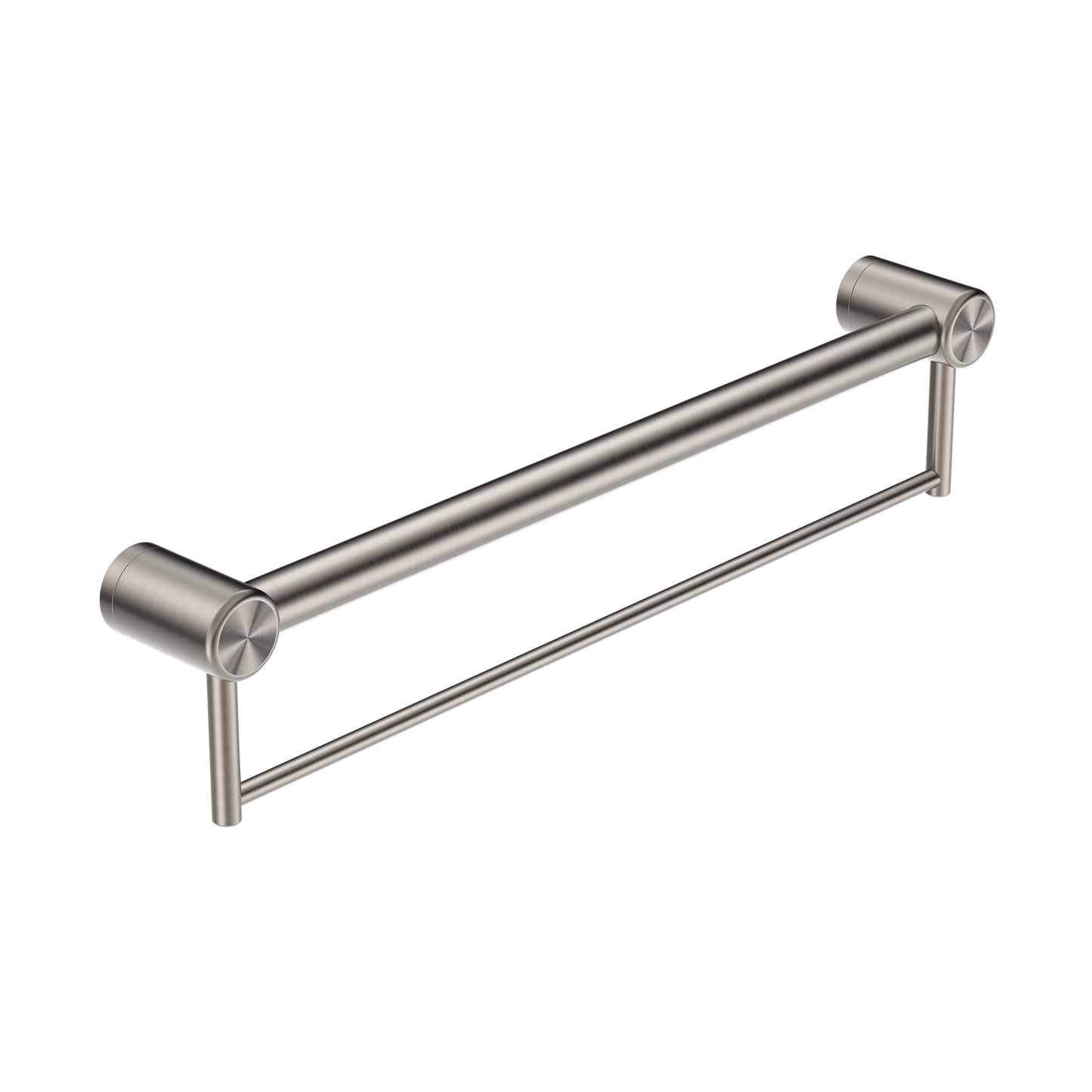 MECCA CARE 32MM GRAB RAIL WITH TOWEL HOLDER 300/600/900MM BRUSHED NICKEL