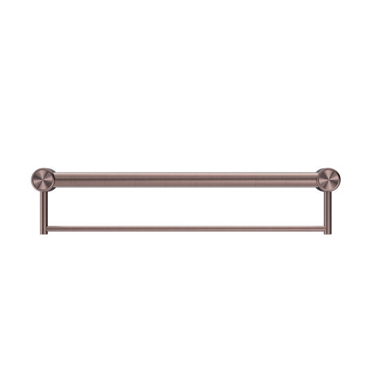 MECCA CARE 32MM GRAB RAIL WITH TOWEL HOLDER 300/600/900MM BRUSHED BRONZE