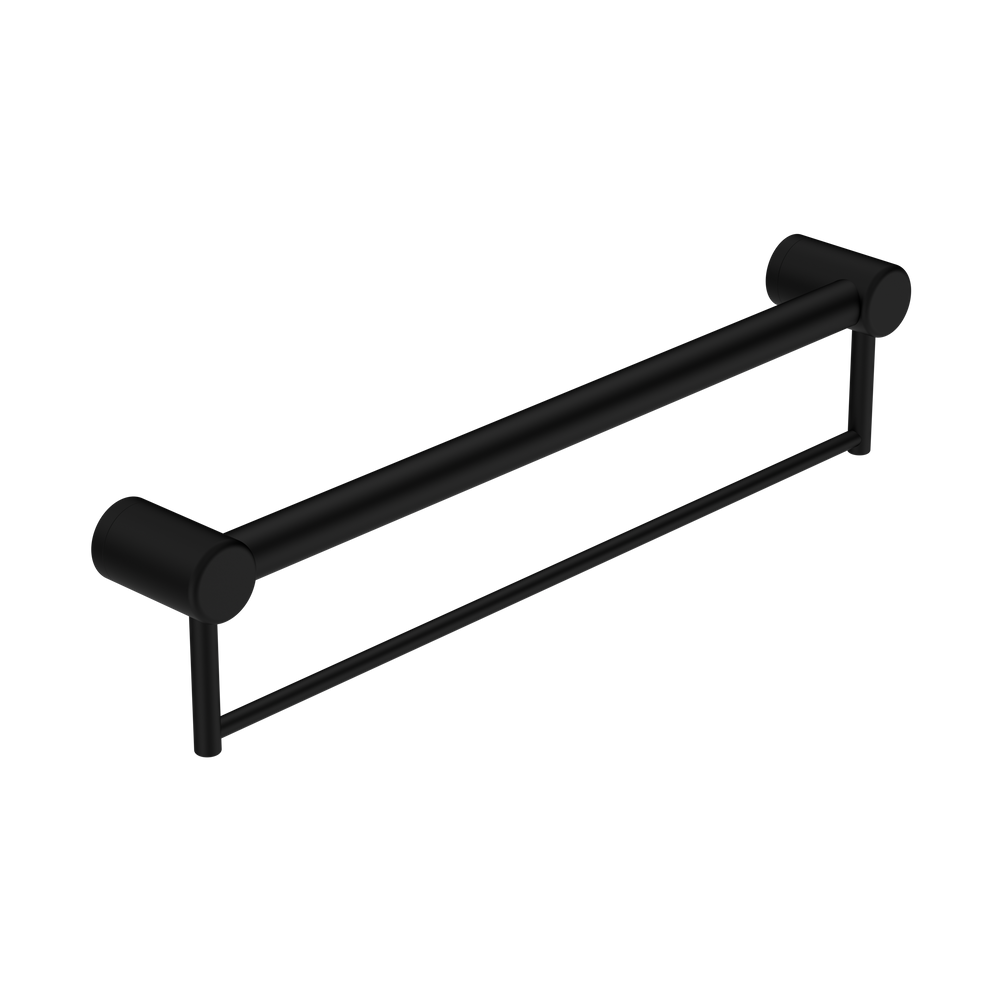 MECCA CARE 32MM GRAB RAIL WITH TOWEL HOLDER 300/600/900MM MATTE BLACK