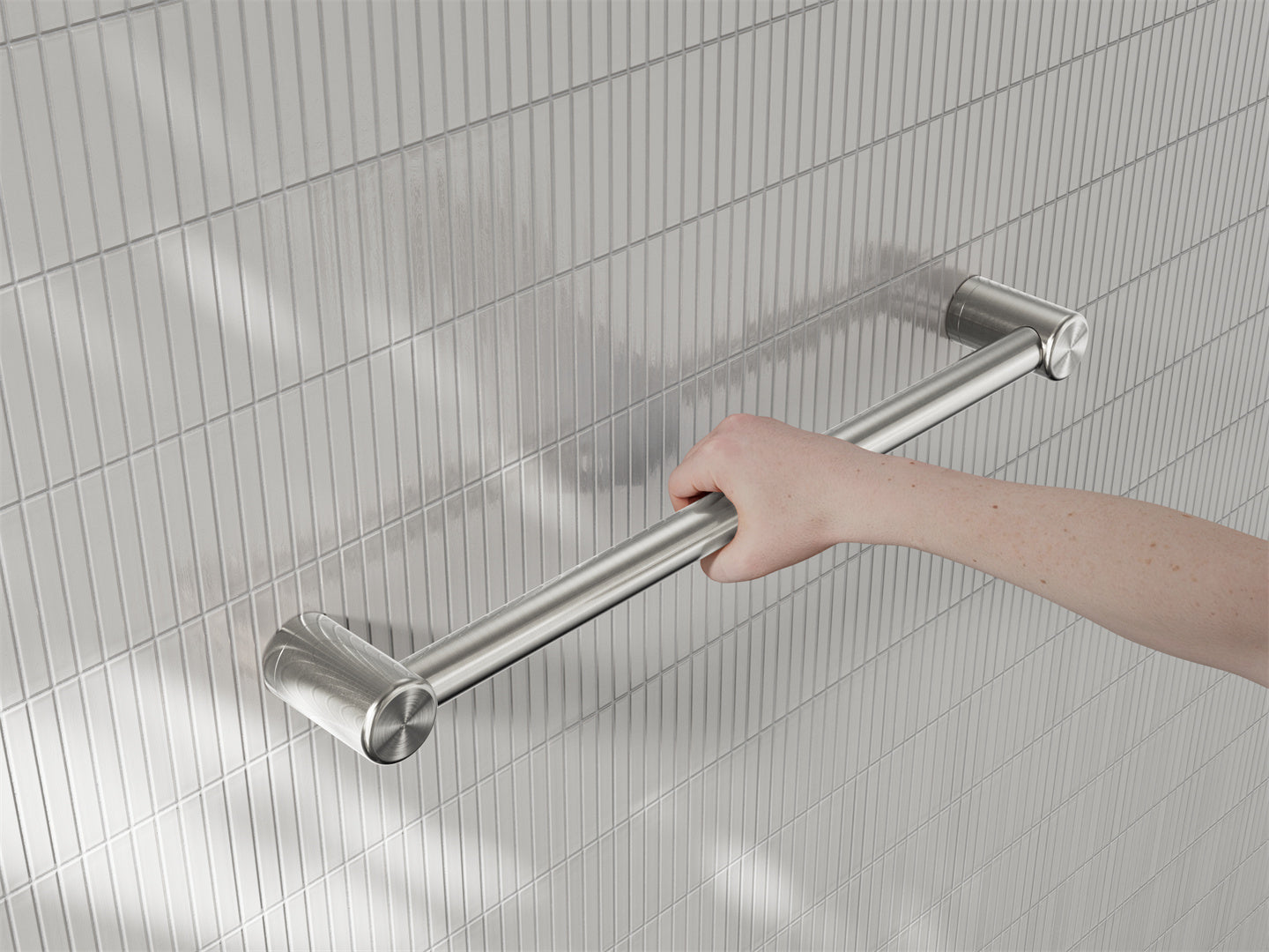 MECCA CARE 32MM GRAB RAIL 300/450/600/900/1200MM BRUSHED NICKEL