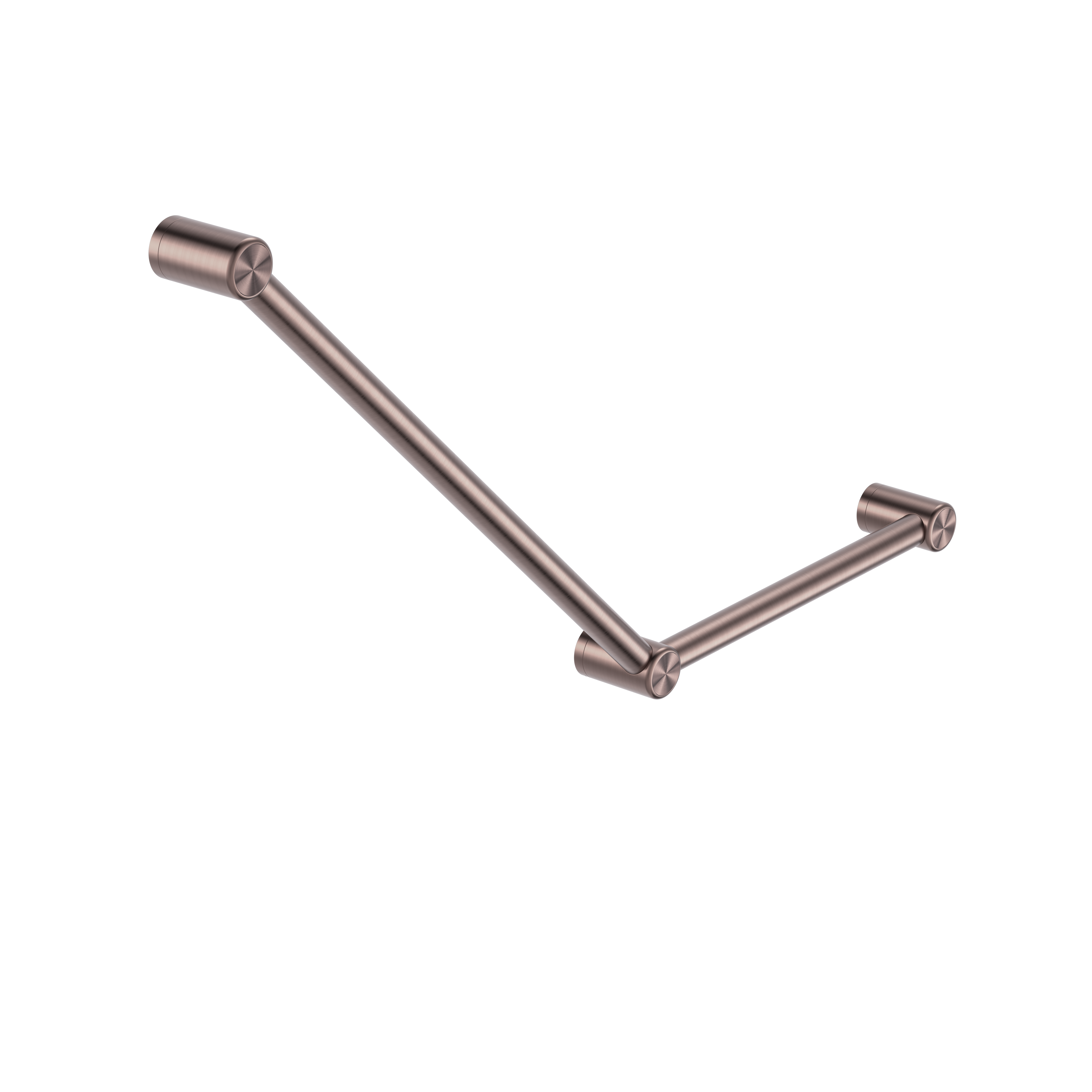 MECCA CARE 32MM AMBULANT TOILET GRAB RAIL 45 DEGREE 750X450MM BRUSHED BRONZE