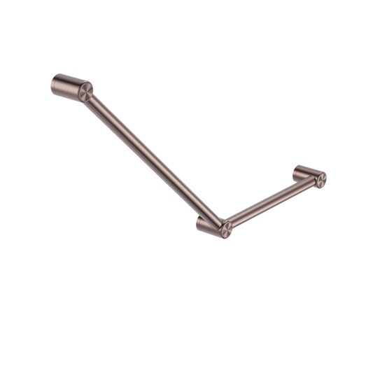 MECCA CARE 32MM AMBULANT TOILET GRAB RAIL 45 DEGREE 750X450MM BRUSHED BRONZE