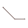 MECCA CARE 32MM AMBULANT TOILET GRAB RAIL 45 DEGREE 750X450MM BRUSHED BRONZE