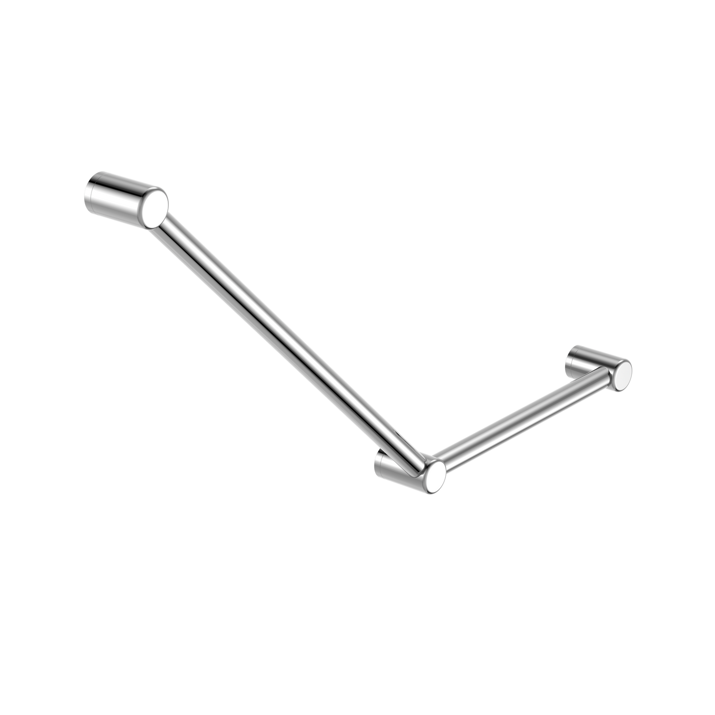 MECCA CARE 32MM AMBULANT TOILET GRAB RAIL 45 DEGREE 750X450MM CHROME