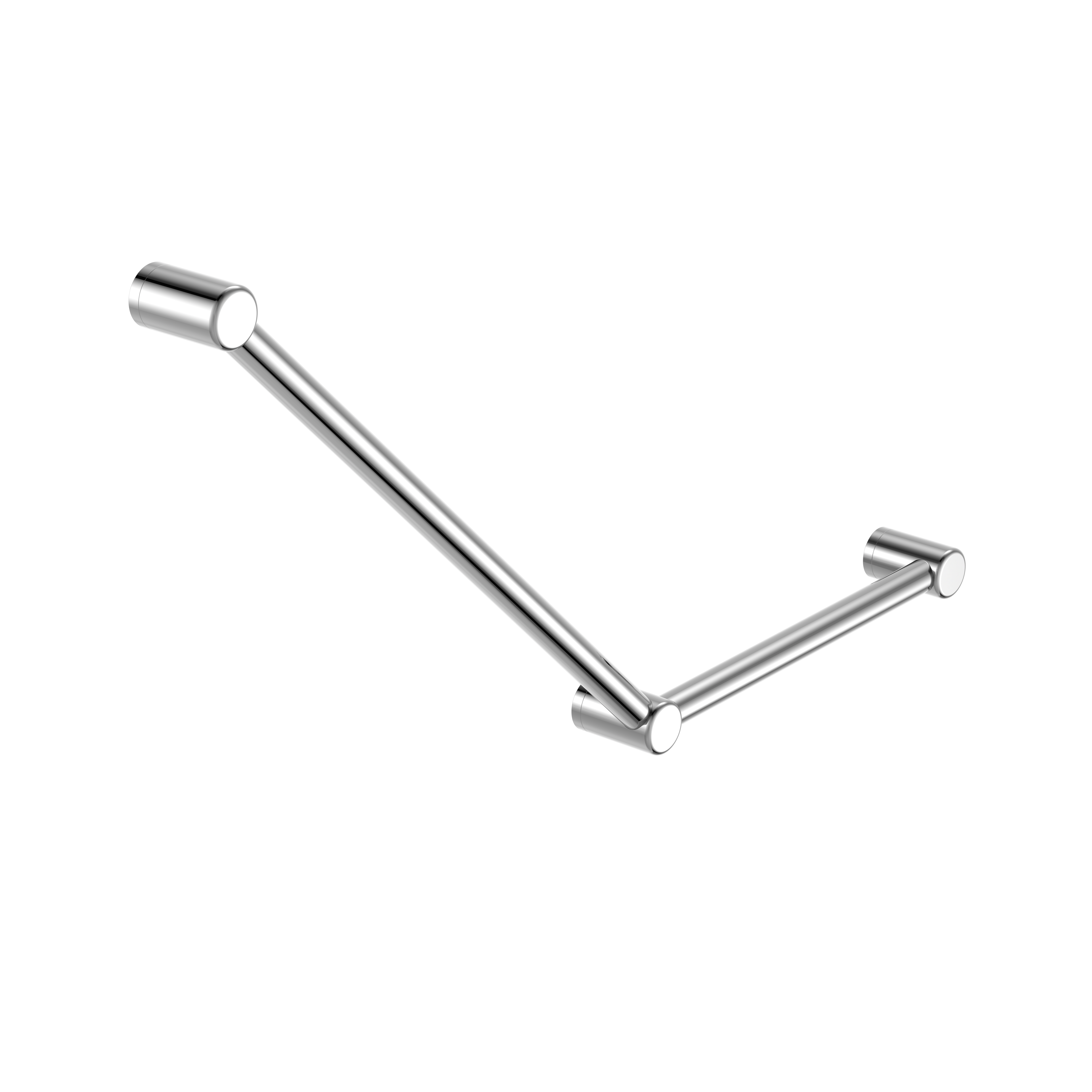 MECCA CARE 32MM AMBULANT TOILET GRAB RAIL 45 DEGREE 750X450MM CHROME