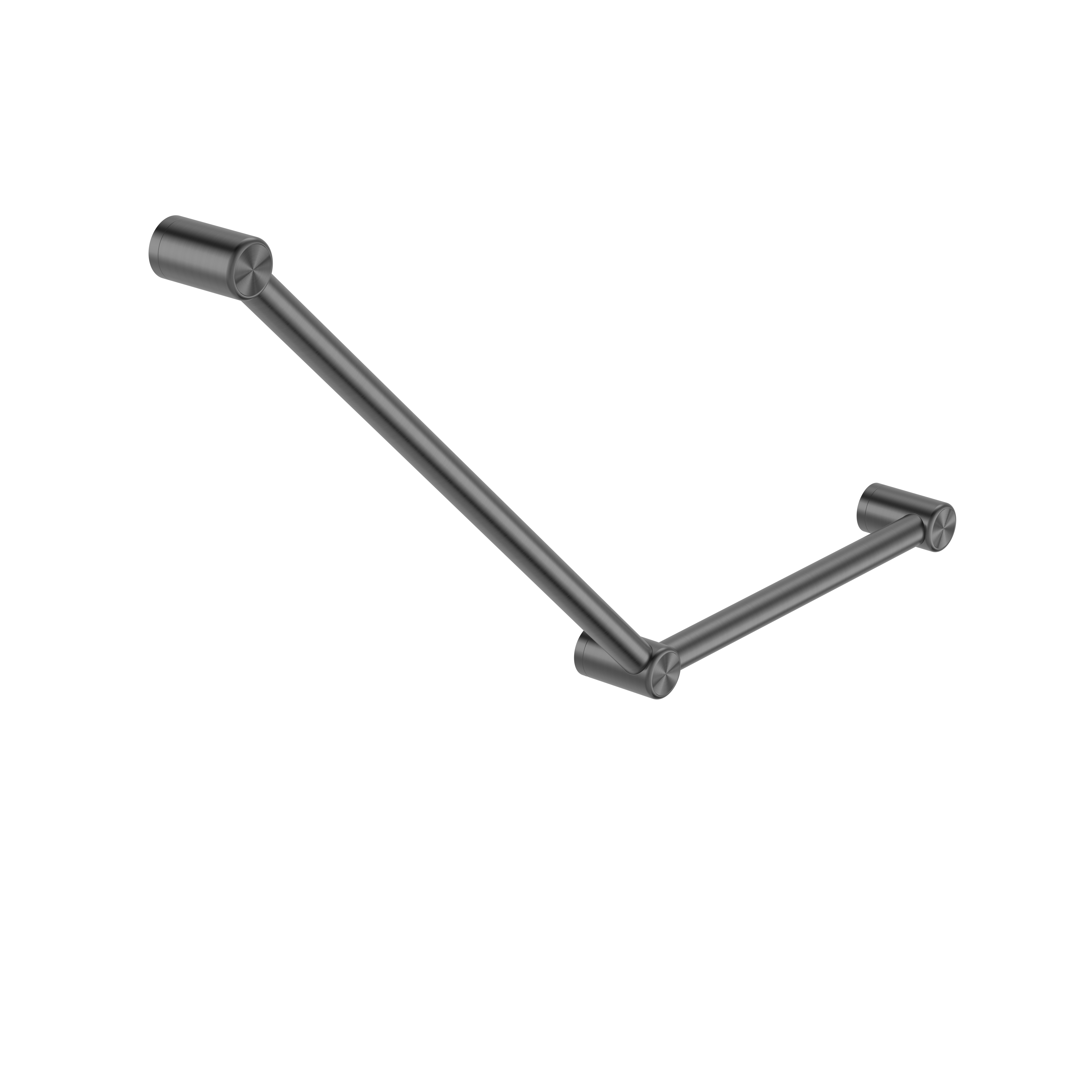 MECCA CARE 32MM AMBULANT TOILET GRAB RAIL 45 DEGREE 750X450MM GUN METAL
