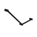 MECCA CARE 32MM AMBULANT TOILET GRAB RAIL 45 DEGREE 750X450MM MATTE BLACK