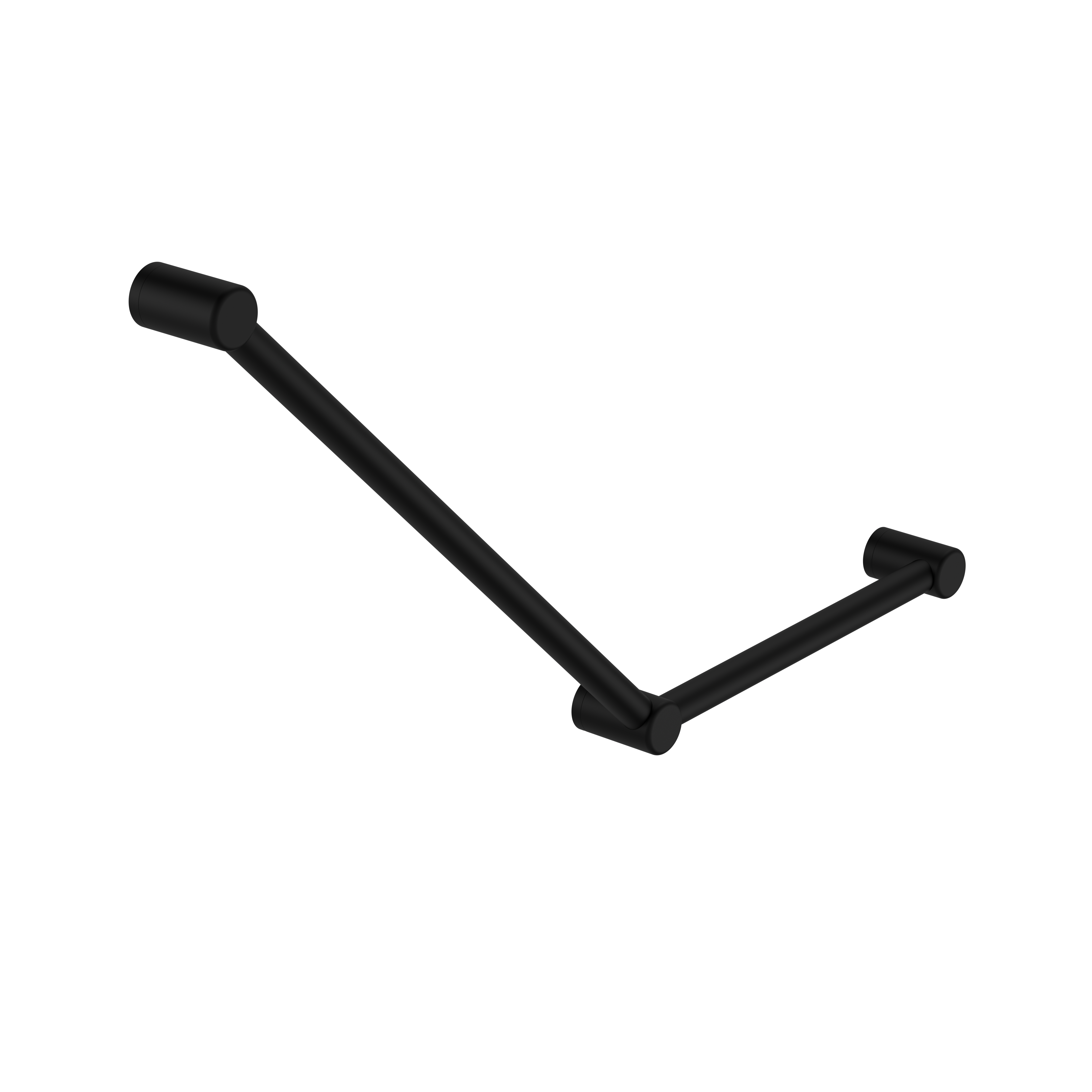 MECCA CARE 32MM AMBULANT TOILET GRAB RAIL 45 DEGREE 750X450MM MATTE BLACK