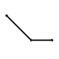 MECCA CARE 32MM AMBULANT TOILET GRAB RAIL 45 DEGREE 750X450MM MATTE BLACK