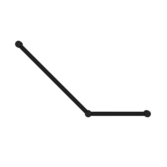 MECCA CARE 32MM AMBULANT TOILET GRAB RAIL 45 DEGREE 750X450MM MATTE BLACK