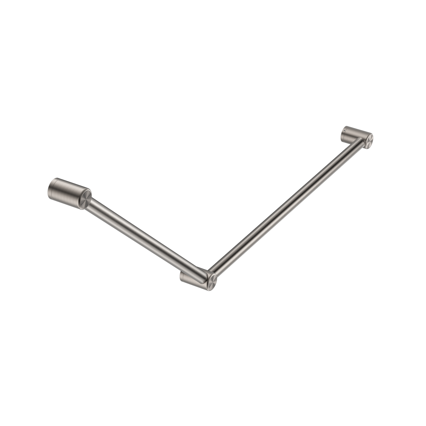 MECCA CARE 32MM DDA ACCESSIBLE TOILET GRAB RAIL SET 45 DEGREE 750X900MM BRUSHED NICKEL