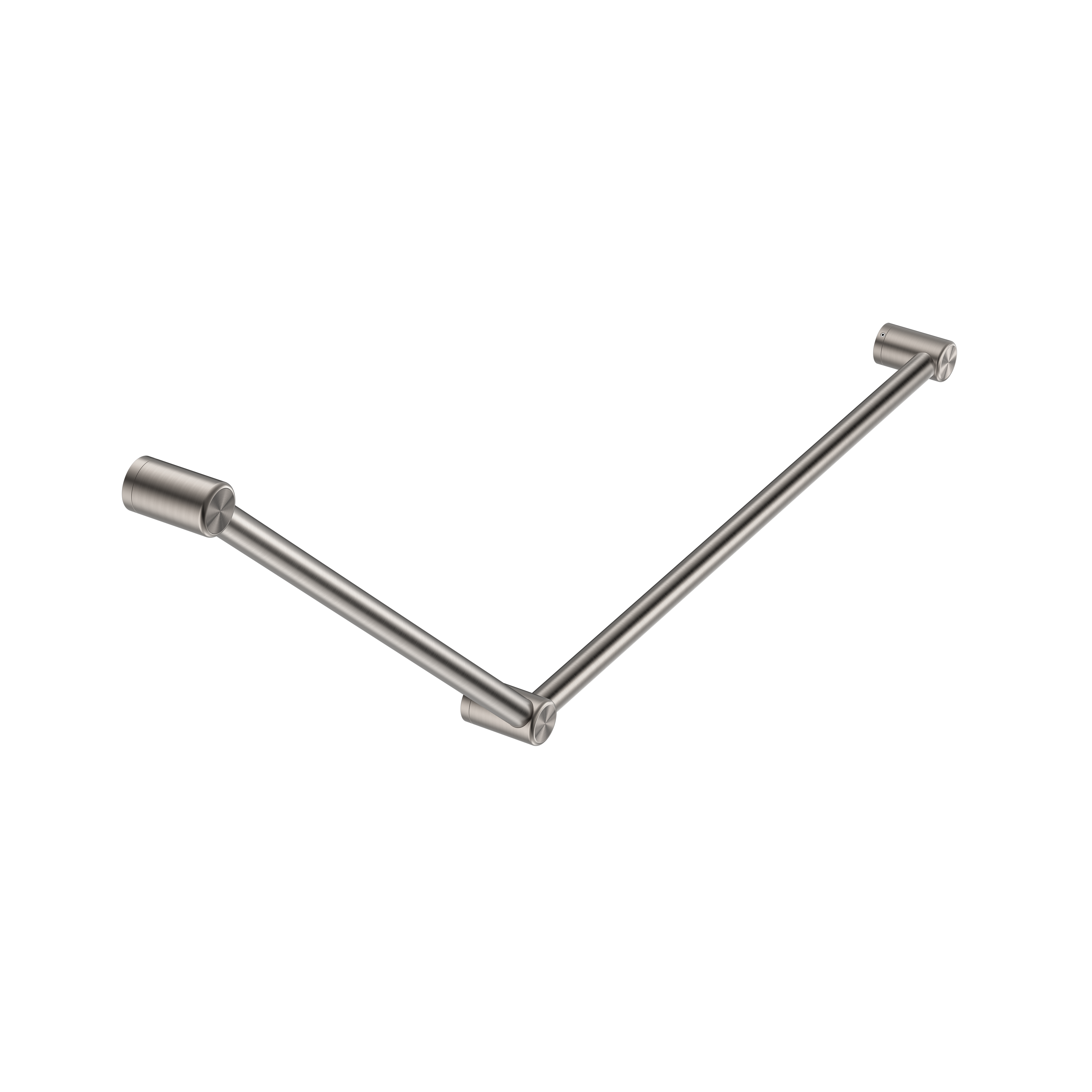 MECCA CARE 32MM DDA ACCESSIBLE TOILET GRAB RAIL SET 45 DEGREE 750X900MM BRUSHED NICKEL