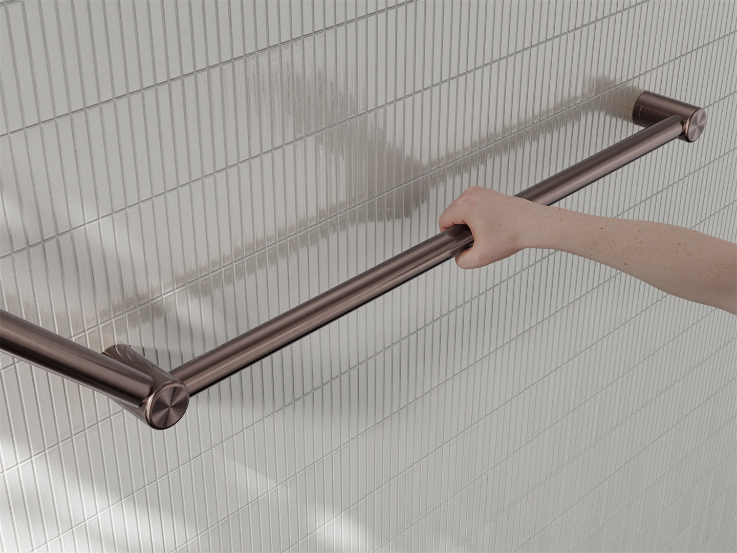 MECCA CARE 32MM DDA ACCESSIBLE TOILET GRAB RAIL SET 45 DEGREE 750X900MM BRUSHED BRONZE