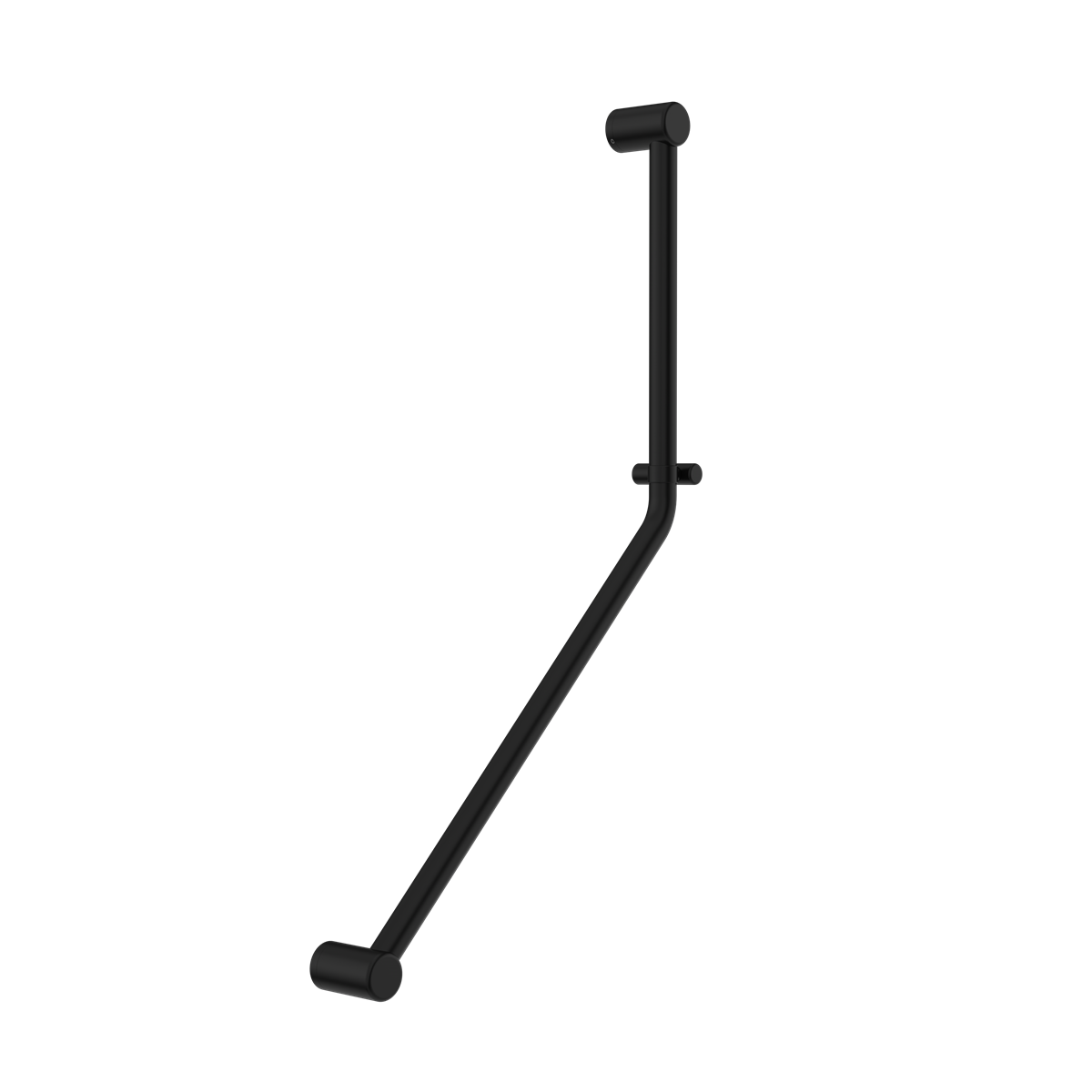MECCA CARE 32MM AMBULANT 45 DEGREE BENT TUBE GRAB RAIL 450X650MM MATTE BLACK