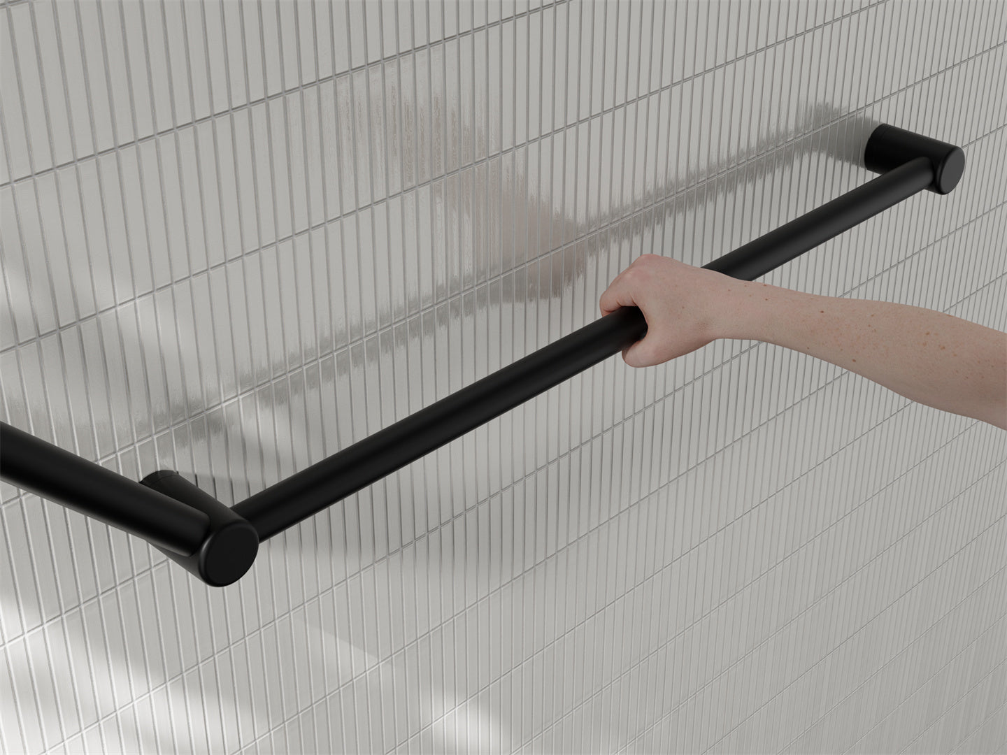 MECCA CARE 32MM DDA ACCESSIBLE TOILET GRAB RAIL SET 45 DEGREE 750X900MM MATTE BLACK