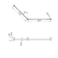 MECCA CARE 32MM DDA ACCESSIBLE TOILET GRAB RAIL SET 45 DEGREE 750X900MM MATTE BLACK