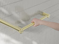 MECCA CARE 32MM AMBULANT TOILET GRAB RAIL 45 DEGREE 750X450MM BRUSHED GOLD