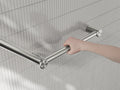 MECCA CARE 32MM AMBULANT TOILET GRAB RAIL 45 DEGREE 750X450MM BRUSHED NICKEL