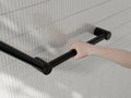 MECCA CARE 32MM AMBULANT TOILET GRAB RAIL 45 DEGREE 750X450MM MATTE BLACK