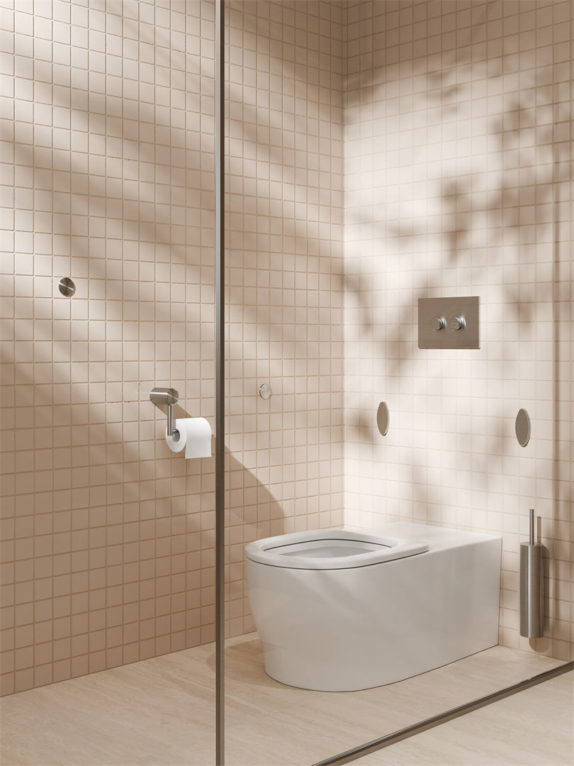 MECCA CARE RAISED DISABLED CARE PNEUMATIC FLUSH BUTTONS PLATE DDA ACCESSIBLE TOILET COMPLIANT BRUSHED NICKEL
