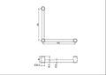 MECCA CARE 32MM AMBULANT TOILET GRAB RAIL 90 DEGREE 450X450MM CHROME