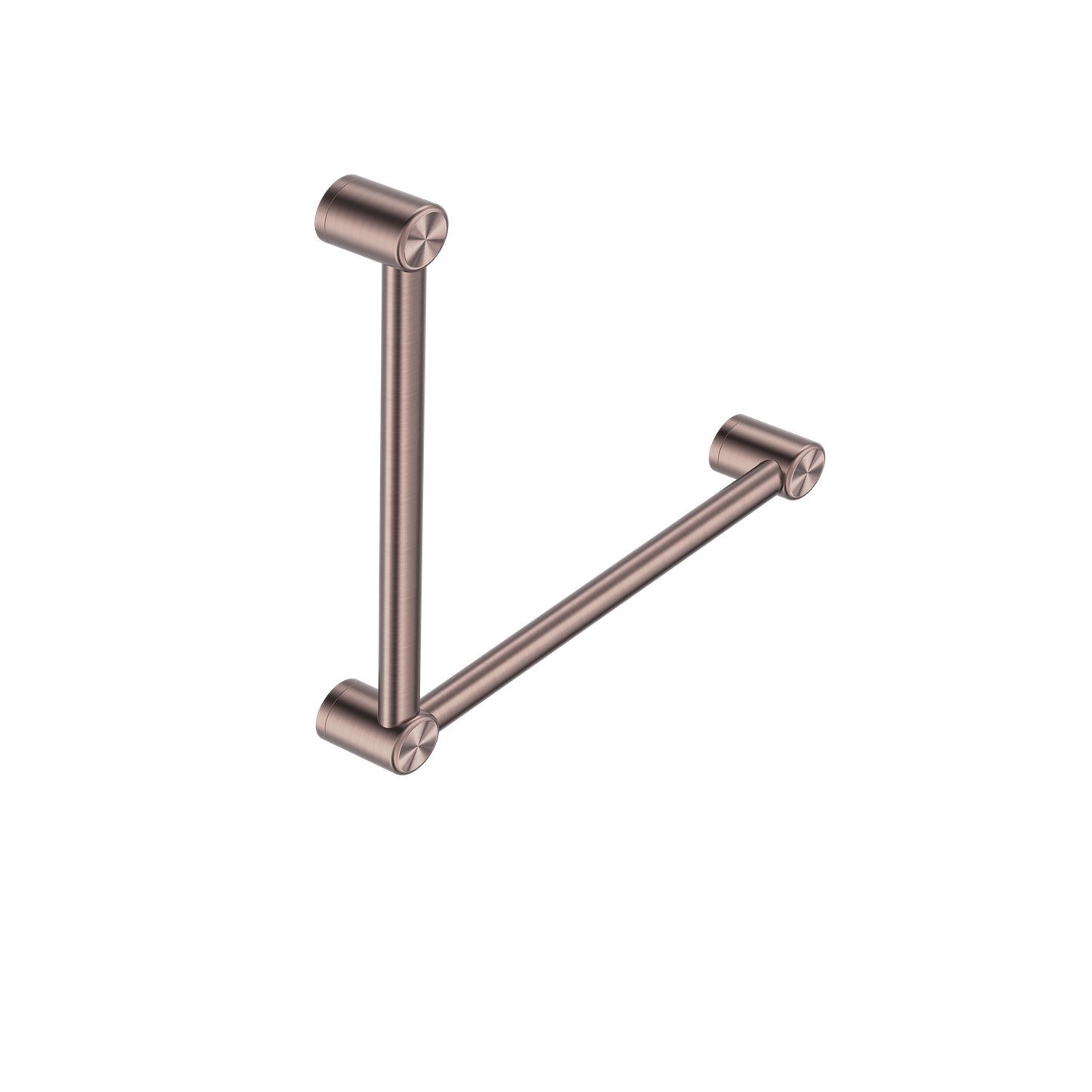 MECCA CARE 32MM AMBULANT TOILET GRAB RAIL 90 DEGREE 450X450MM BRUSHED BRONZE