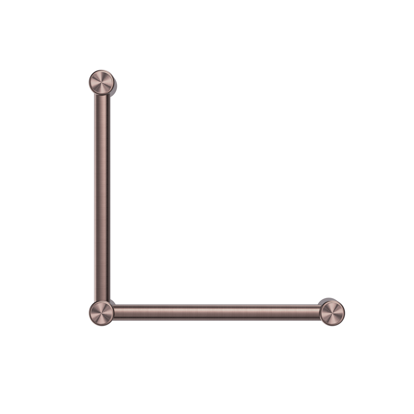MECCA CARE 32MM AMBULANT TOILET GRAB RAIL 90 DEGREE 450X450MM BRUSHED BRONZE