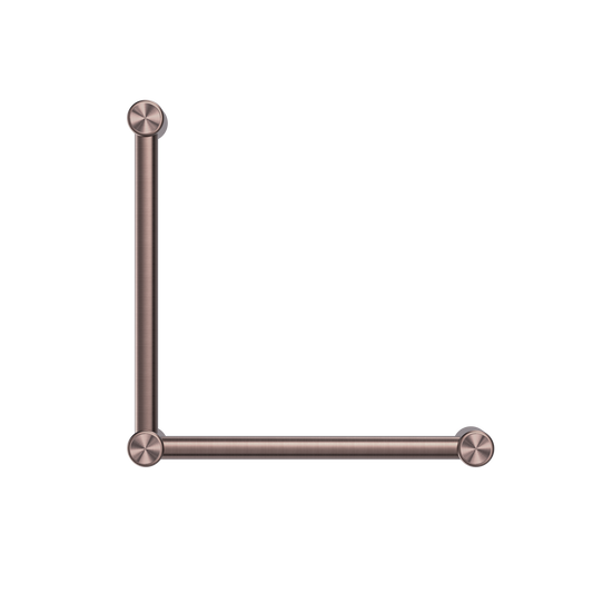 MECCA CARE 32MM AMBULANT TOILET GRAB RAIL 90 DEGREE 450X450MM BRUSHED BRONZE