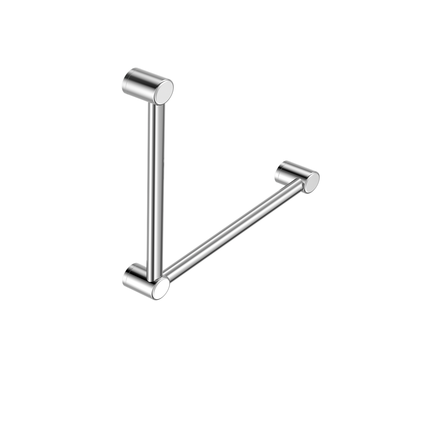 MECCA CARE 32MM AMBULANT TOILET GRAB RAIL 90 DEGREE 450X450MM CHROME