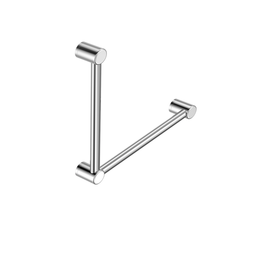 MECCA CARE 32MM AMBULANT TOILET GRAB RAIL 90 DEGREE 450X450MM CHROME