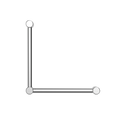 MECCA CARE 32MM AMBULANT TOILET GRAB RAIL 90 DEGREE 450X450MM CHROME