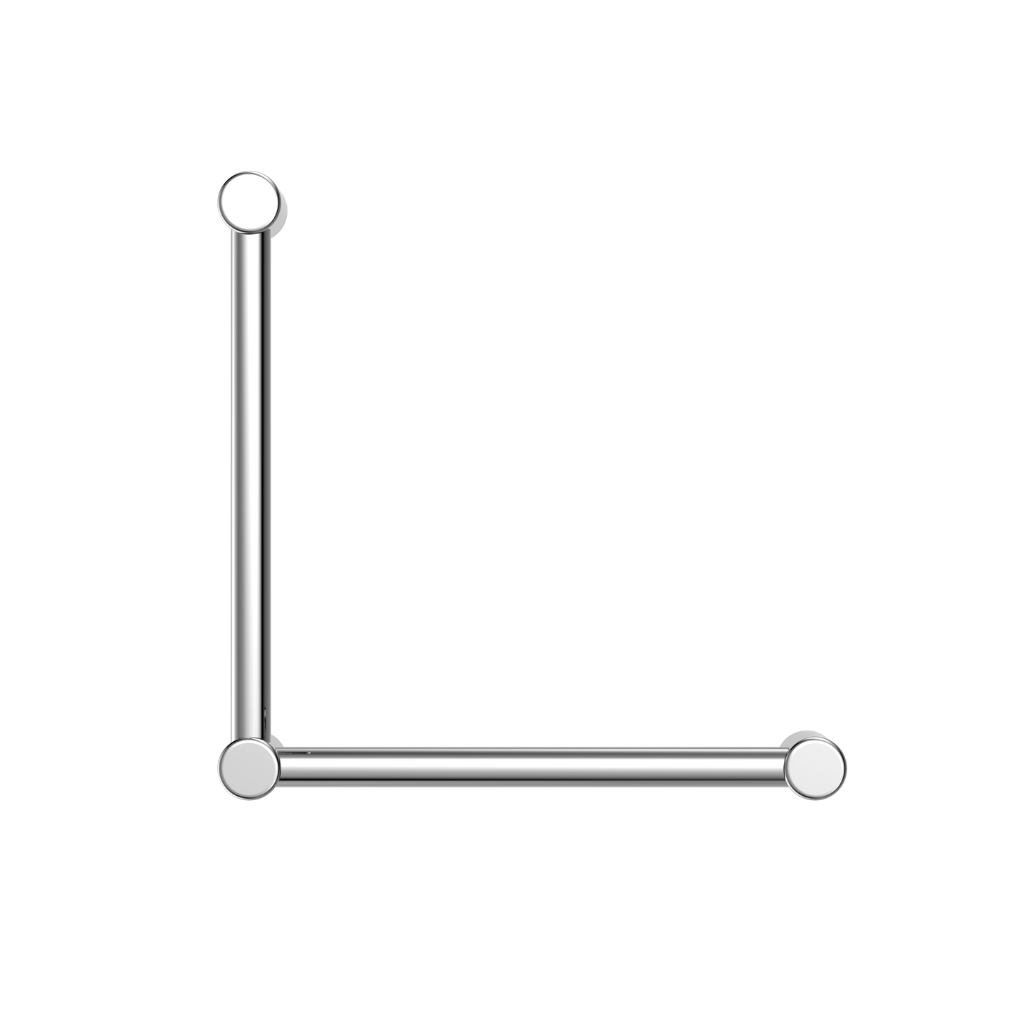 MECCA CARE 32MM AMBULANT TOILET GRAB RAIL 90 DEGREE 450X450MM CHROME
