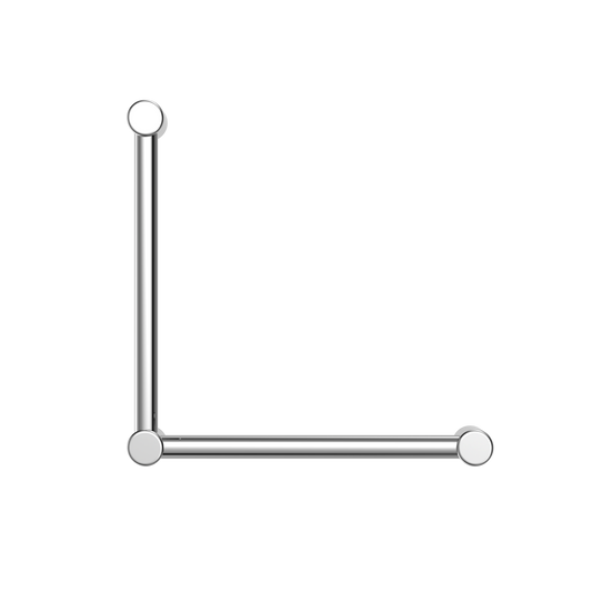 MECCA CARE 32MM AMBULANT TOILET GRAB RAIL 90 DEGREE 450X450MM CHROME