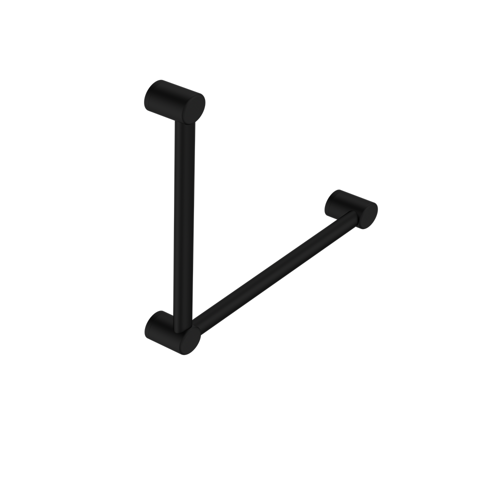 MECCA CARE 32MM AMBULANT TOILET GRAB RAIL 90 DEGREE 450X450MM MATTE BLACK