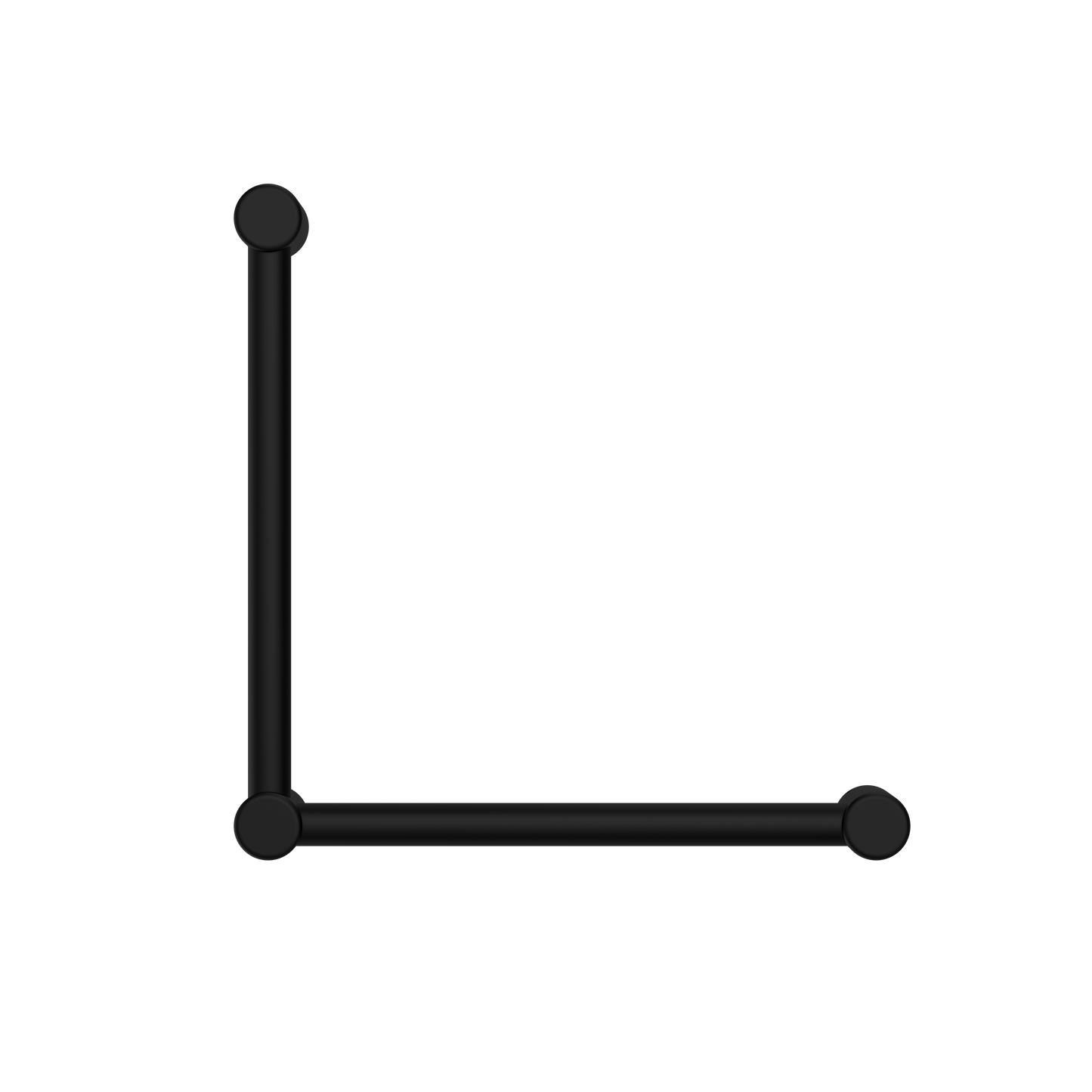 MECCA CARE 32MM AMBULANT TOILET GRAB RAIL 90 DEGREE 450X450MM MATTE BLACK
