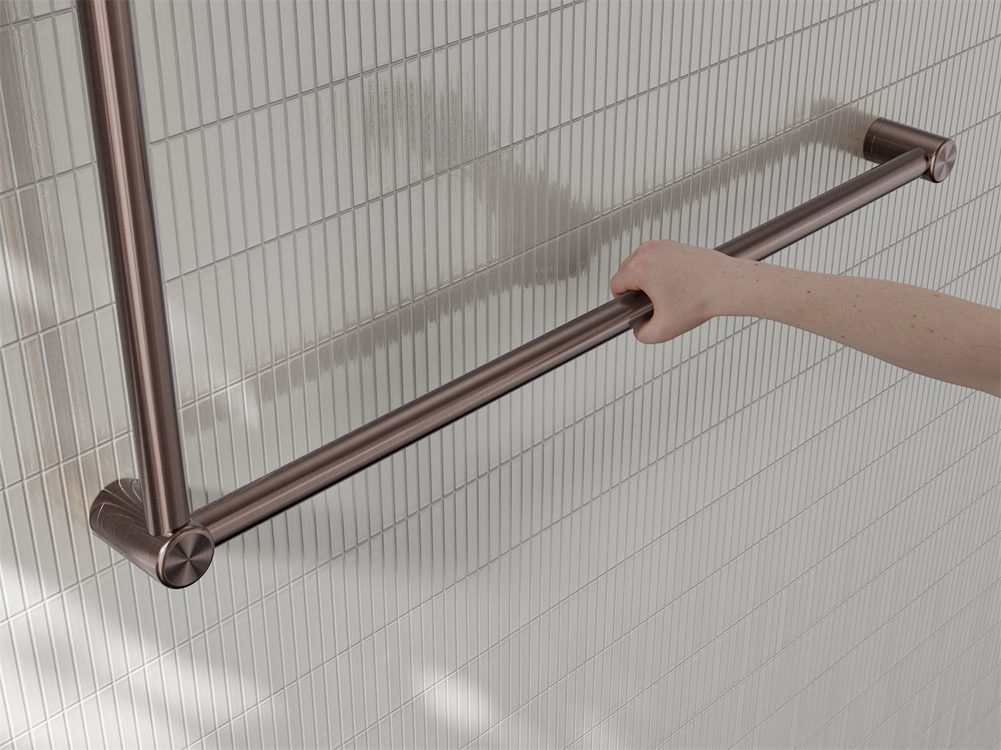 MECCA CARE 32MM DDA ACCESSIBLE TOILET GRAB RAIL SET 90 DEGREE 600X1000MM BRUSHED BRONZE