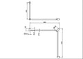 MECCA CARE 32MM DDA ACCESSIBLE TOILET GRAB RAIL SET 90 DEGREE CONTINUOUS 600X1065X1025MM BRUSHED GOLD