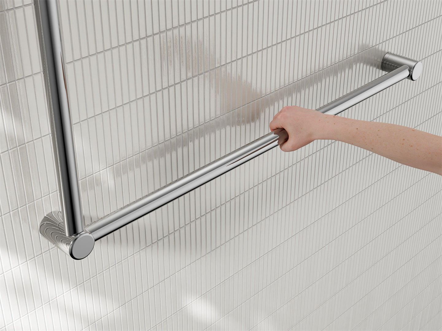 MECCA CARE 32MM DDA ACCESSIBLE TOILET GRAB RAIL SET 90 DEGREE 600X1000MM CHROME