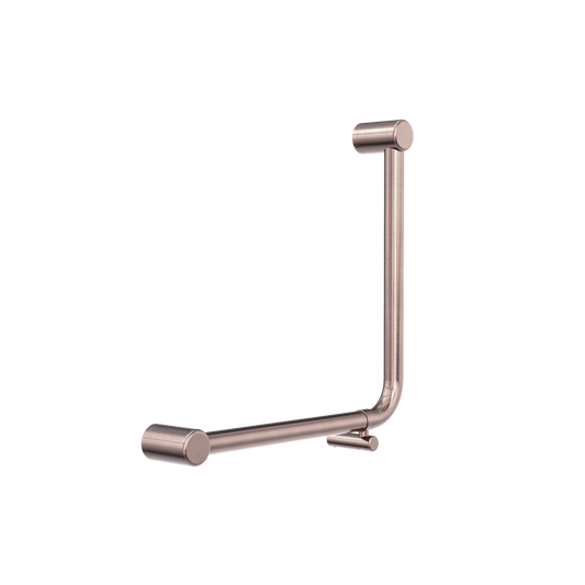 MECCA CARE 32MM AMBULANT 90 DEGREE BENT TUBE GRAB RAIL 450X450MM BRUSHED BRONZE
