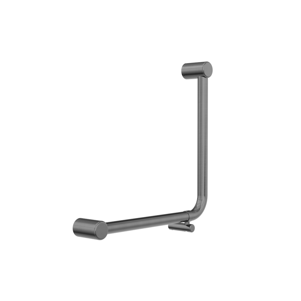 MECCA CARE 32MM AMBULANT 90 DEGREE BENT TUBE GRAB RAIL 450X450MM GUN METAL