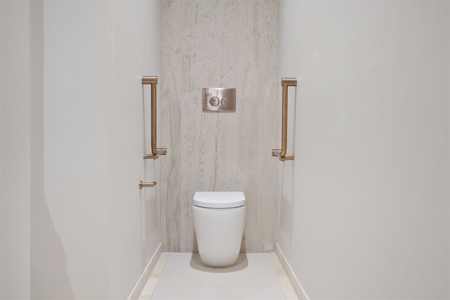 MECCA CARE 32MM AMBULANT 90 DEGREE BENT TUBE GRAB RAIL 450X450MM BRUSHED BRONZE