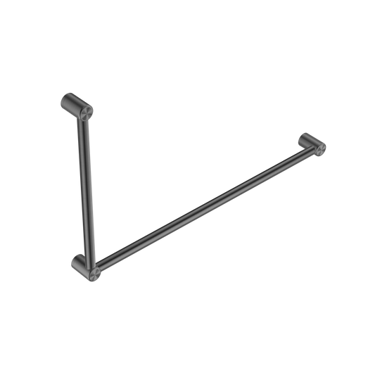 MECCA CARE 32MM DDA ACCESSIBLE TOILET GRAB RAIL SET 90 DEGREE 600X1000MM GUN METAL