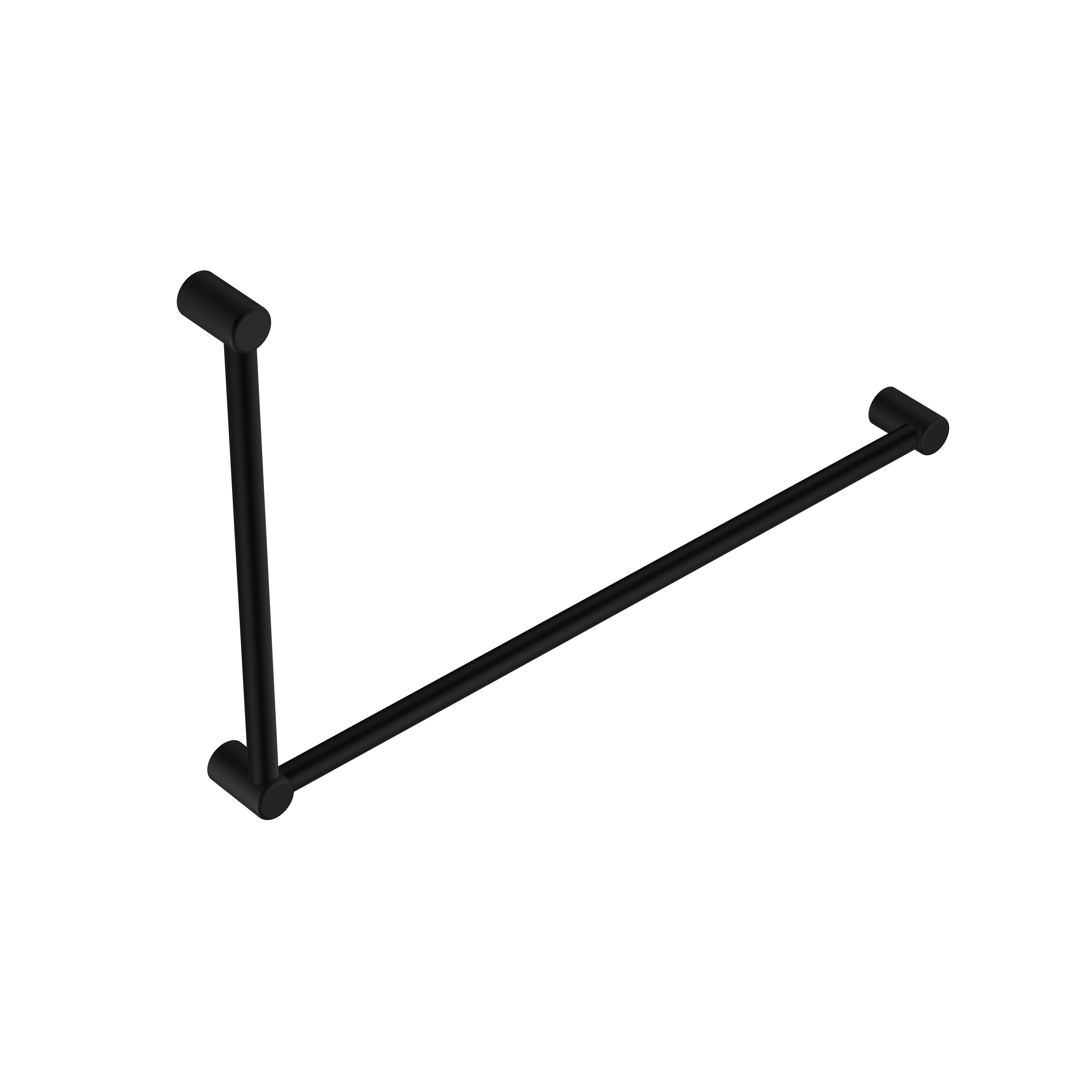 MECCA CARE 32MM DDA ACCESSIBLE TOILET GRAB RAIL SET 90 DEGREE 600X1000MM MATTE BLACK