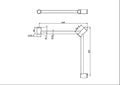 MECCA CARE 32MM WRAP AROUND CORNER GRAB RAIL 600X600MM MATTE BLACK