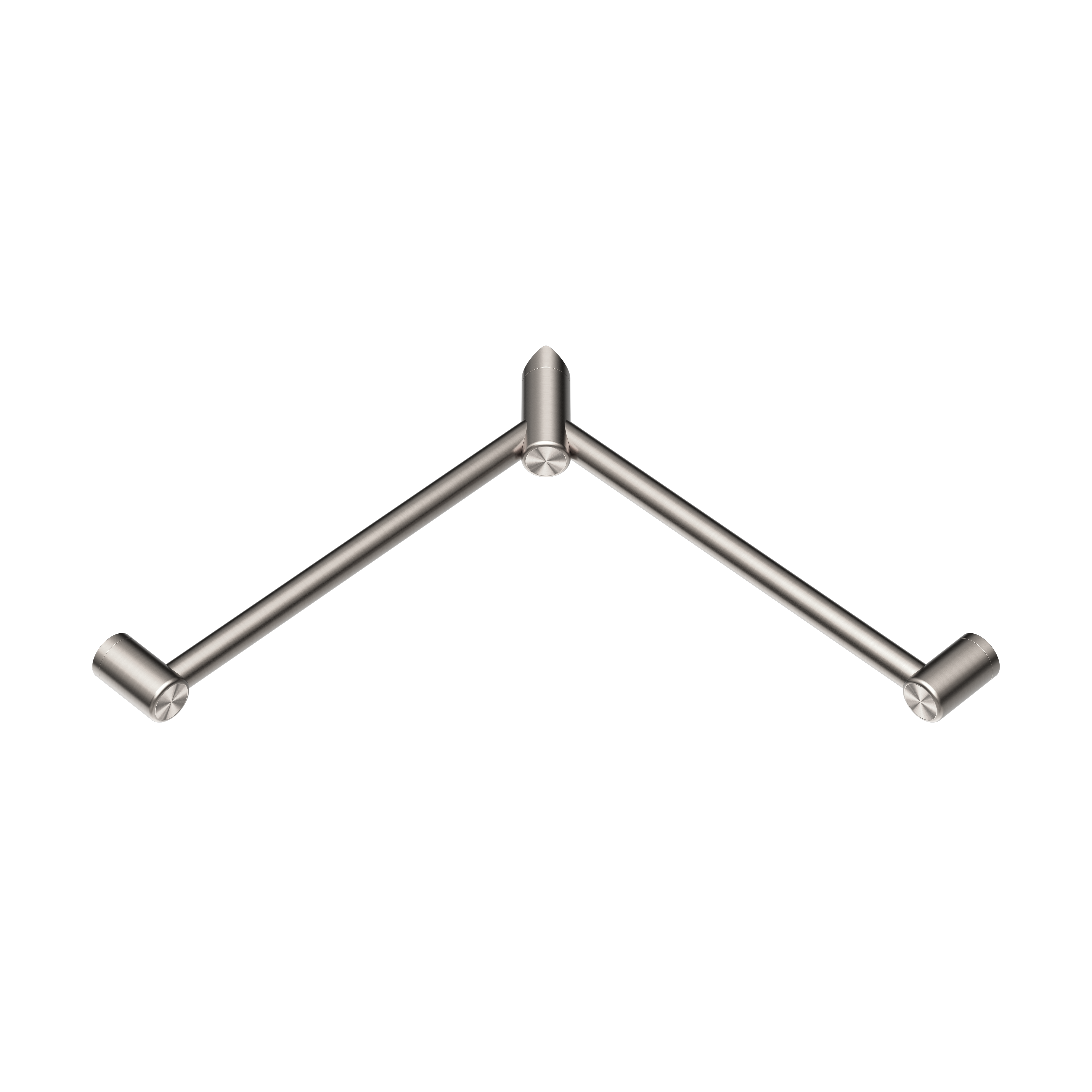 MECCA CARE 32MM WRAP AROUND CORNER GRAB RAIL 600X600MM BRUSHED NICKEL